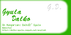 gyula dalko business card